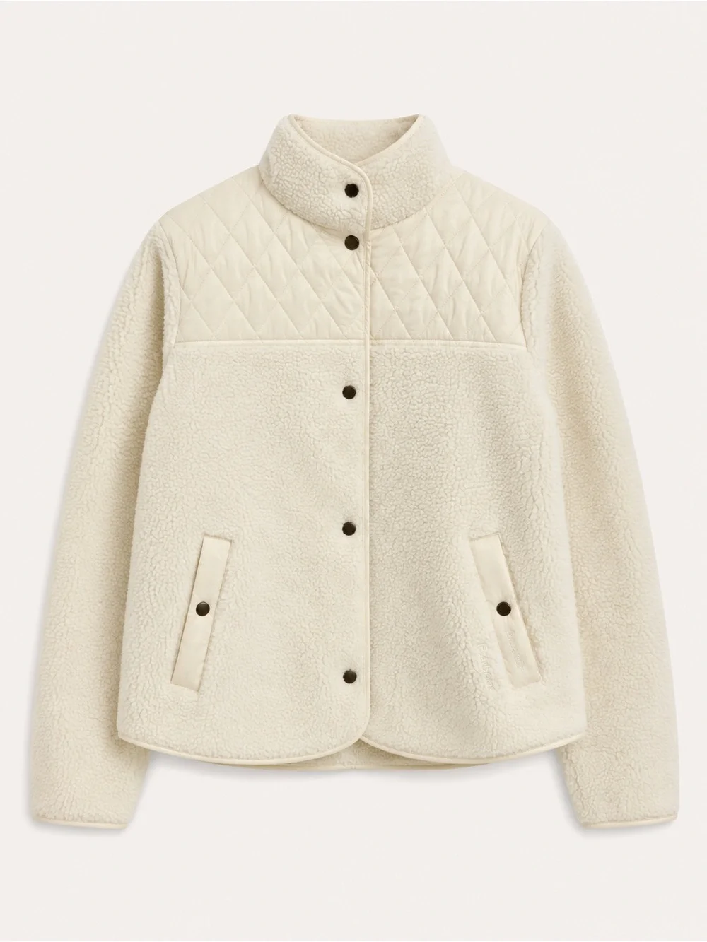 Barbour Aspen Sherpa Fleece Quilted Jacket Winter Pearl Cream Women’s 14